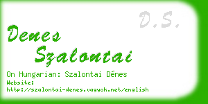 denes szalontai business card